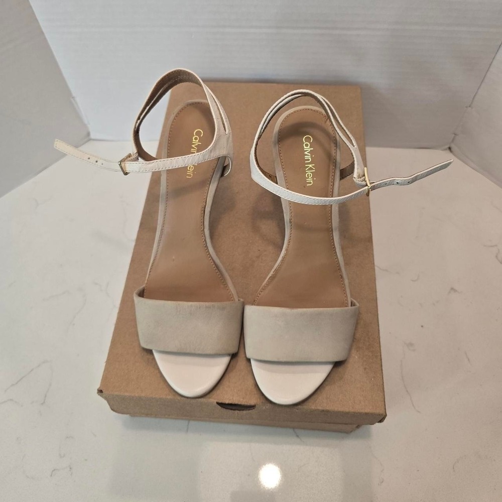 Calvin Klein Nadina Sandals kid skin cocoon soft white - 9.5 US - Picture 6 of 8